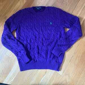 Ralph Lauren Rich Purple Crewneck Cotton Sweater